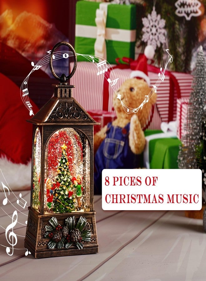 JEDAWN زينة عيد الميلاد الداخلية - 8 أغاني عيد الميلاد، فانوس عيد الميلاد - زينة ثلجية موسيقية متلألئة وكرة ثلجية للشجرة، ديكور منزلي داخلي للعطلات، هدايا حفلات العطلات. - Image 5